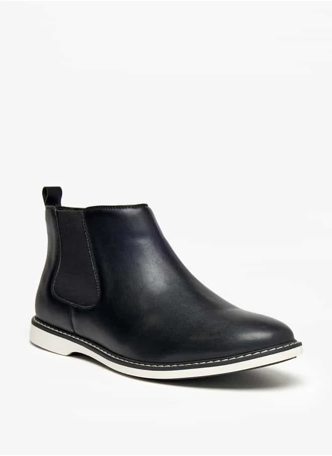 LBL by Shoexpress Men Solid Chelsea Boots with Gusset Detail and Zip Closure