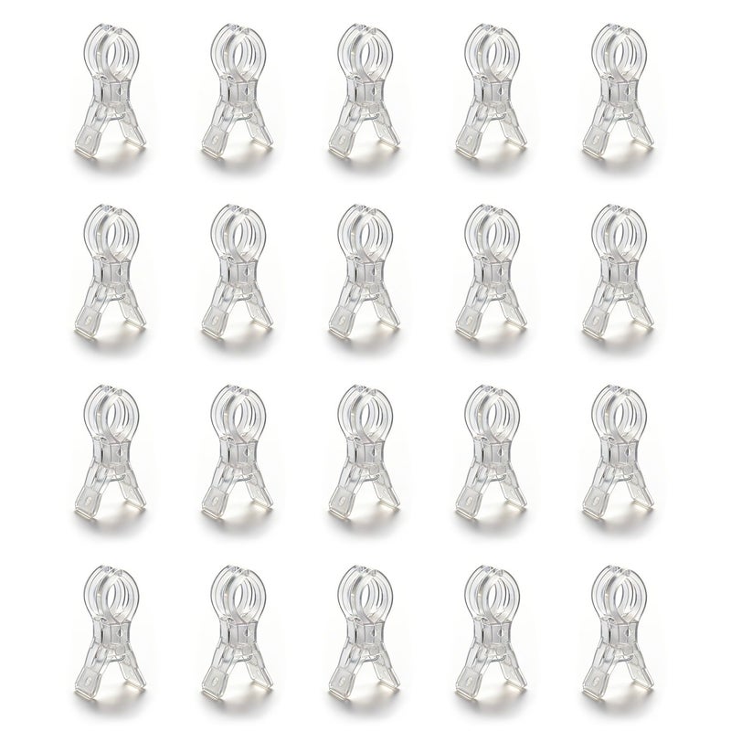 20 Pcs Large Heavy Duty Clear Plastic Balloon Arch Clips With Reinforced Base And Spring Clamps Suitable For Birthday Decorations Crafts Photography Backdrops Multipurpose Fasteners For Balloons Banners Ribbons - Image 1