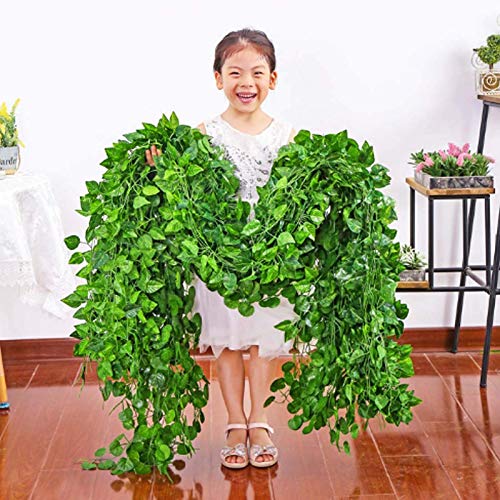 Deehome Artificial Money Plants Hanging Vines Garland (Green, Pack of 6) - Image 3