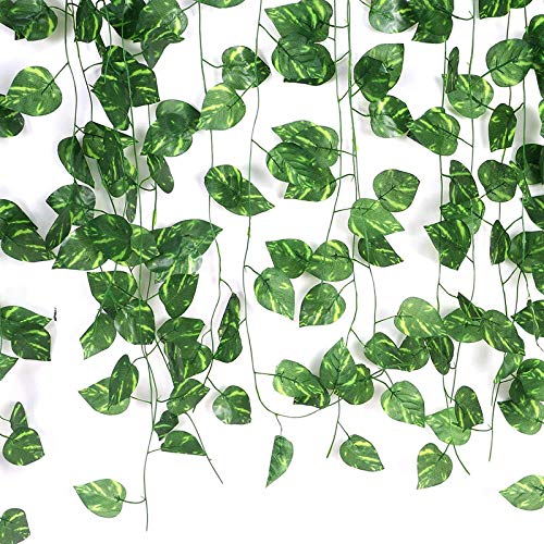 Deehome Artificial Money Plants Hanging Vines Garland (Green, Pack of 6) - Image 5