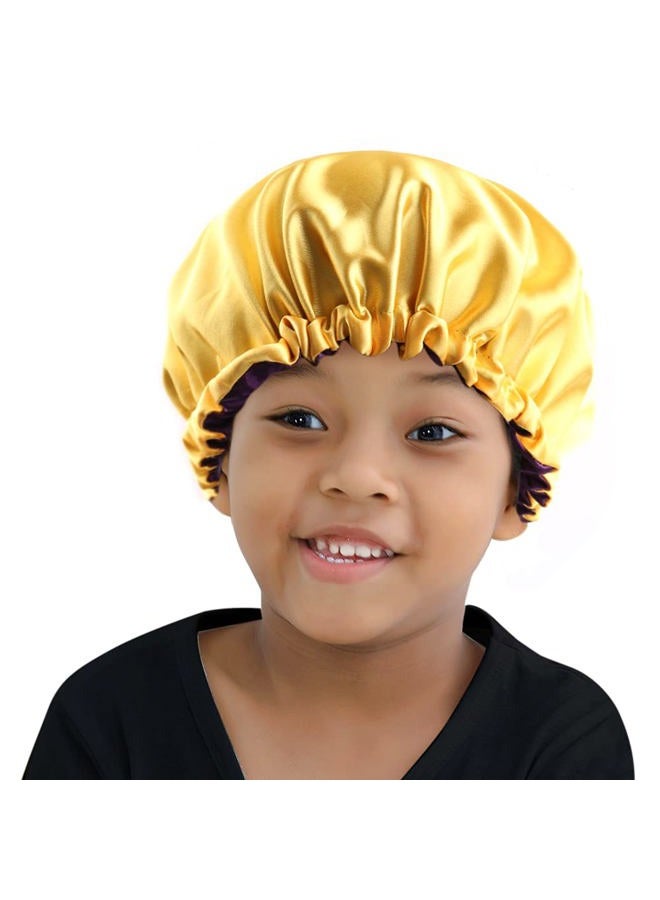 ELIHAIR Kids Bonnets Sleeping Caps Teens Toddler Child Baby Silky Satin Bonnet Night Cap Adjustable Reversible Double Layer Lavender/Yellow - Image 4