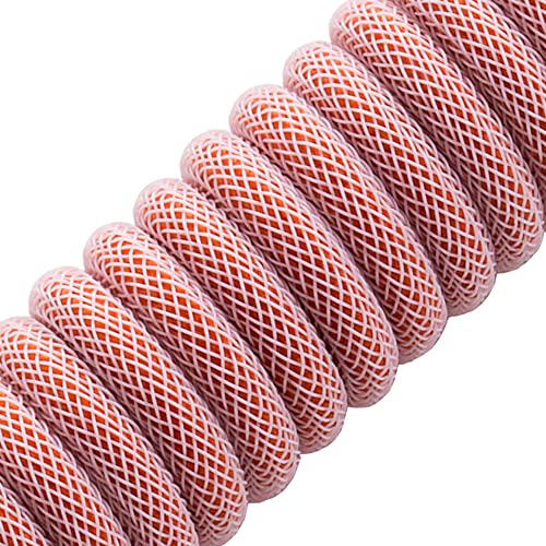 CableMod Pro Coiled Keyboard Cable (Orangesicle, USB A to USB Type C, 150cm) - Image 2