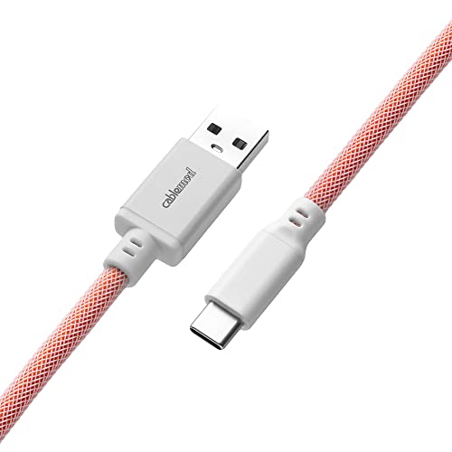 CableMod Pro Coiled Keyboard Cable (Orangesicle, USB A to USB Type C, 150cm) - Image 3