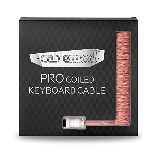 CableMod Pro Coiled Keyboard Cable (Orangesicle, USB A to USB Type C, 150cm) - Image 5