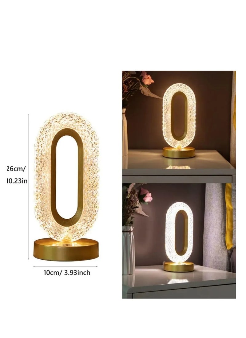 Generic - Touch Control Crystal Table Desk Lamp, 3-Way Dimmable Light, USB Rechargeable Crystal Diamond Table Lamp, Exquisite Night Stand Light Lamp Beside Lamp for Bedroom Living Room, Decorative Desk Lamp - Image 1