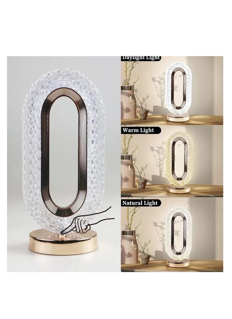 Generic - Touch Control Crystal Table Desk Lamp, 3-Way Dimmable Light, USB Rechargeable Crystal Diamond Table Lamp, Exquisite Night Stand Light Lamp Beside Lamp for Bedroom Living Room, Decorative Desk Lamp - Image 1
