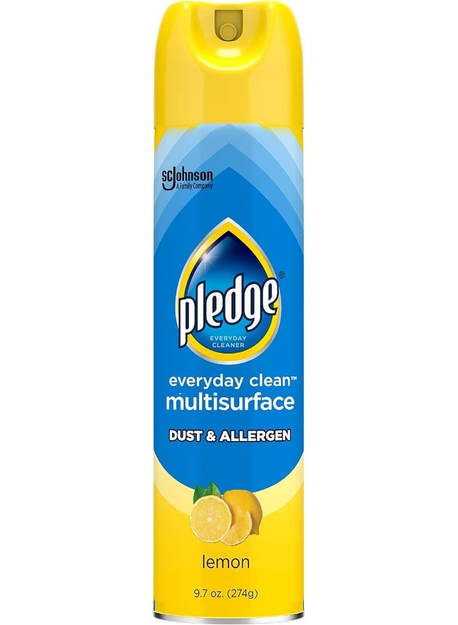 Pledge Clean It Dust & Allergen Multisurface Cleaner Spray, Lemon Scent, 9.7 oz - Image 1