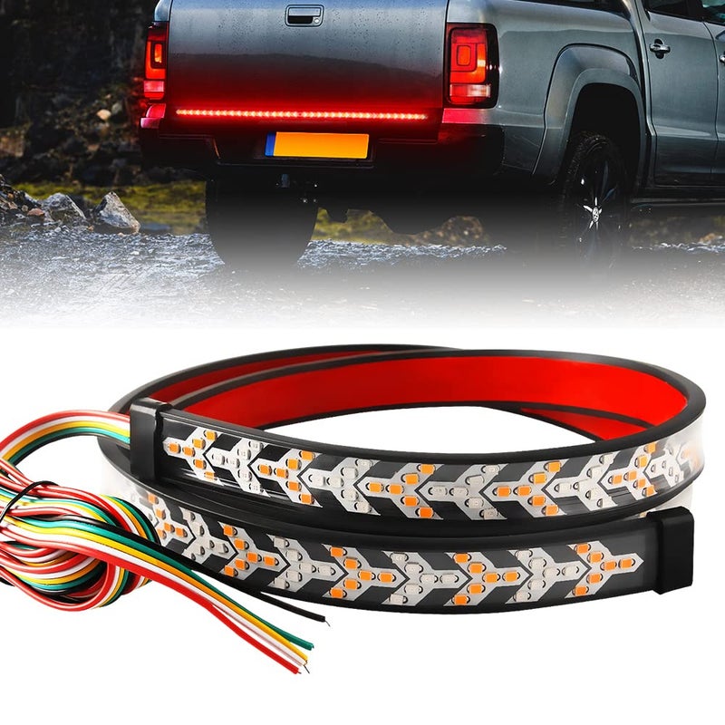 KaiDengZhe Arrow 48 Inch 432LED Truck Tailgate Light Bar Strip RED Brake Sequential Amber Turn Signal Lights Double Flashing Light Tail Light Bar for Pickup Trailer SUV RV Van-1PCS - Image 1