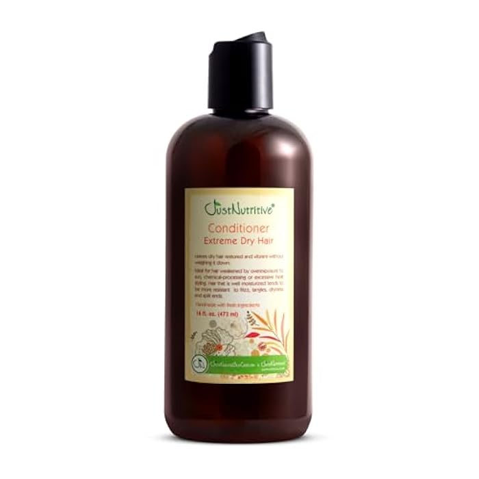 Just Nutritive Extreme Dry Hair Conditioner | Natural Care for All Hair Types | Restoring Cleanser for Extremely Dry and Damaged Hair | Hydrating Treatment for Men and Women 16 Fl Oz - Image 1
