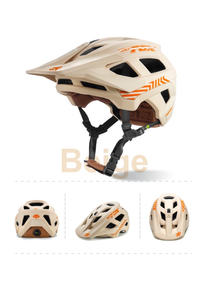 Warm Orange Rice beige Batfox Outdoor Mountain Bike Helmet With Adjustable Brim Height And Wearable Gopro Cycling Helmet Ready For Men