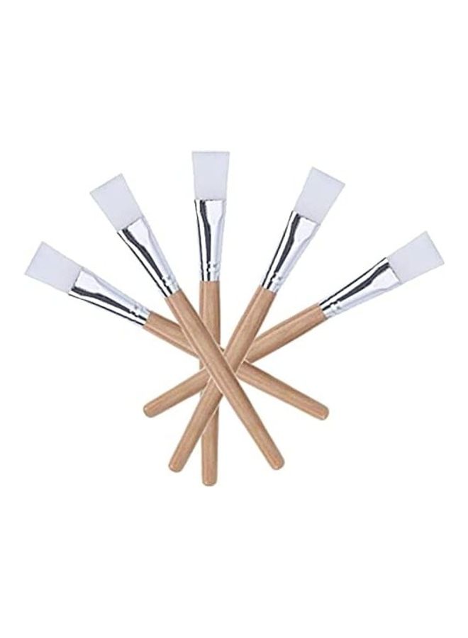 نيبمينينت طقم فرش ناعمة لوضع ماسك الوجه مكون من 5 قطع بيج/فضي/أبيض - Image 1