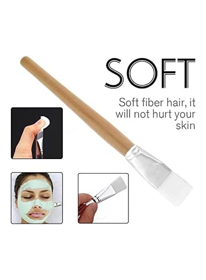 نيبمينينت طقم فرش ناعمة لوضع ماسك الوجه مكون من 5 قطع بيج/فضي/أبيض - Image 3