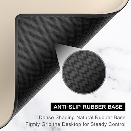 Hsurbtra Mouse Pad, Premium-Textured Square Mousepad 10.2 x 8.3 Inch, Stitched Edge Anti-Slip Waterproof Rubber Pretty Cute Computer Mat for Office Gaming Laptop Women Kids Beige - Image 4