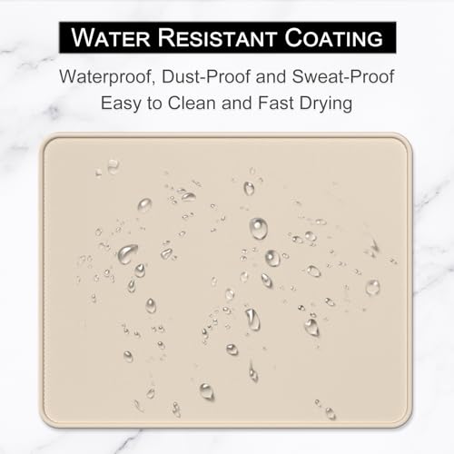 Hsurbtra Mouse Pad, Premium-Textured Square Mousepad 10.2 x 8.3 Inch, Stitched Edge Anti-Slip Waterproof Rubber Pretty Cute Computer Mat for Office Gaming Laptop Women Kids Beige - Image 5
