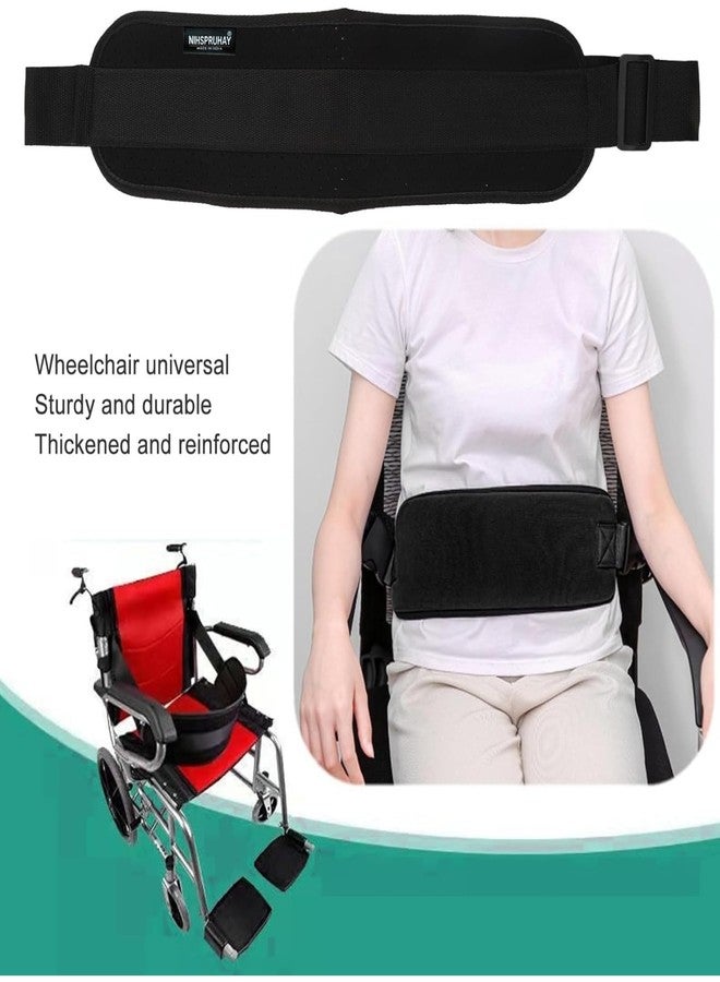 NIHSPRUHAY حزام مقعد الكرسي المتحرك القابل للتعديل من NIHSPRUHAY Strap-It (وسادة عريضة للغاية - 6 بوصات × 17.75 بوصة) أحزمة وسادة مريحة دعامات أمان للمرضى المسنين (أسود) - Image 2