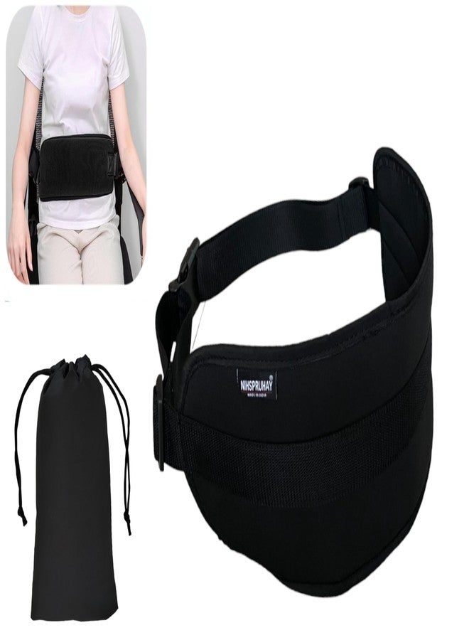 NIHSPRUHAY حزام مقعد الكرسي المتحرك القابل للتعديل من NIHSPRUHAY Strap-It (وسادة عريضة للغاية - 6 بوصات × 17.75 بوصة) أحزمة وسادة مريحة دعامات أمان للمرضى المسنين (أسود) - Image 1