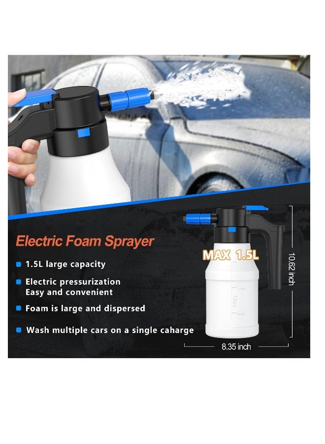 Generic Car Foam Sprayer, Electric Pressurized Foam Sprayer, Foam Sprayer, Car Wash Foam, Adjustable Foaming Car Wash Sprayer, Suitable for Home, Garden Car Beauty Cleaning, Car Accessories (1.5 L)  - Image 2