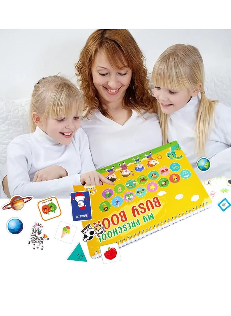 KASTWAVE Toys for School Age Toddlers, Reusable Waterproof Busy Books, with 8 Brush Color Pens, Educational Learning Workbooks for Children Developing Fine Motor Skills 15 Topics (160 Pieces) - Image 4