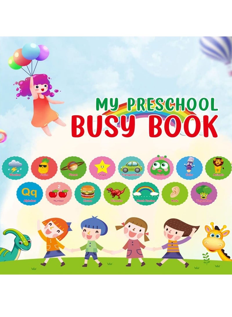 KASTWAVE Toys for School Age Toddlers, Reusable Waterproof Busy Books, with 8 Brush Color Pens, Educational Learning Workbooks for Children Developing Fine Motor Skills 15 Topics (160 Pieces) - Image 5