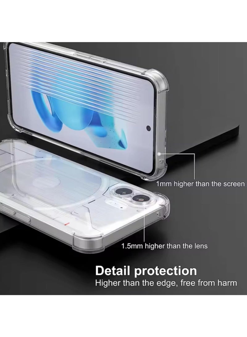 general 【1+2pcs】 Phone case compatible with Nothing Phone 2 Pro Phone case cover with screen protector, transparent cover film, TPU shockproof and scratch-resistant - Image 2