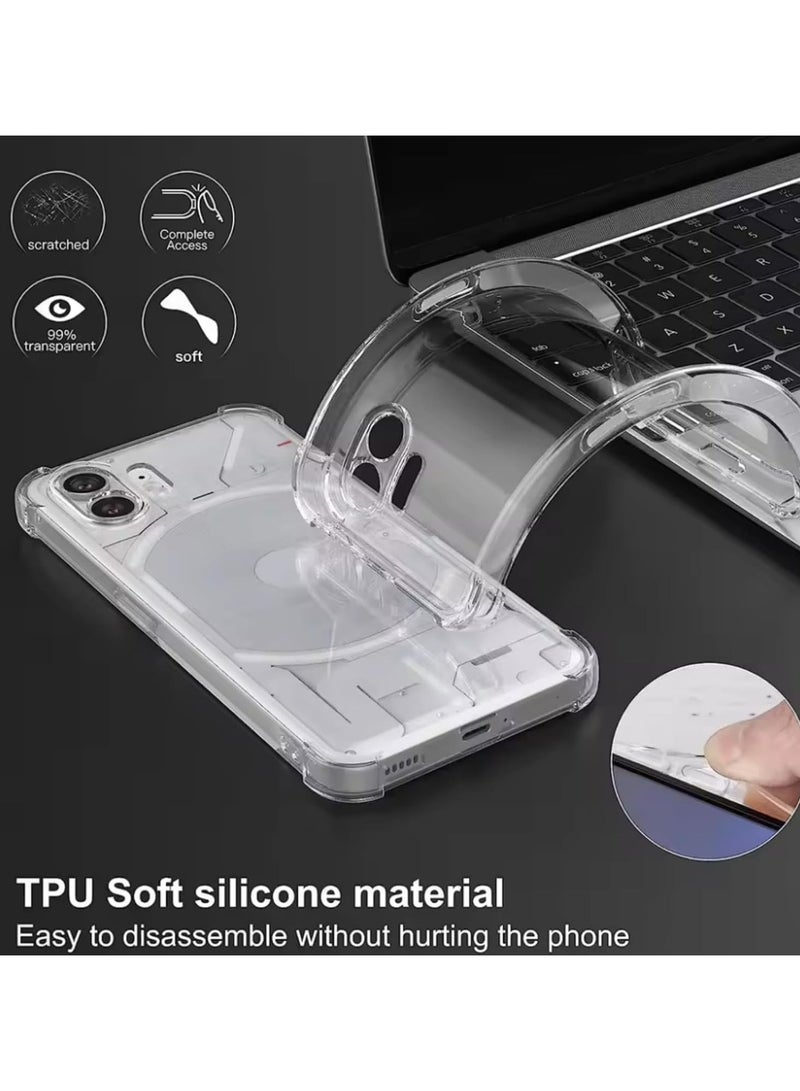 general 【1+2pcs】 Phone case compatible with Nothing Phone 2 Pro Phone case cover with screen protector, transparent cover film, TPU shockproof and scratch-resistant - Image 3