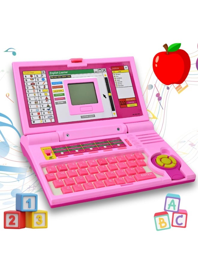 Kids English Learner Educational Laptop Toy with Mouse – Pink Learning Computer for Kids | Alphabet, Numbers, Spelling, Music & Games | Educational Study Laptop for Toddlers & Preschool | Interactive Learning Toy for Boys & Girls - view 3