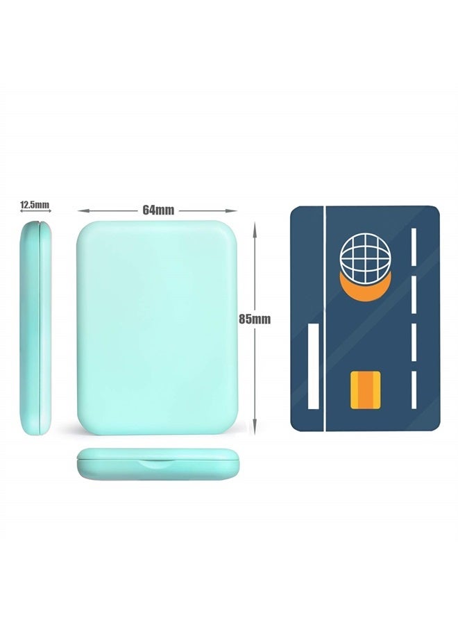 wobsion مرآة مدمجة، مرآة مكبرة مع ضوء، 1x/3x مرآة قابلة للطي بيدين مزدوجتين مع مفتاح مغناطيسي، مرآة مكياج صغيرة للسفر، مرآة جيب لحقيبة اليد، هدايا للفتيات (سماوي) - Image 2