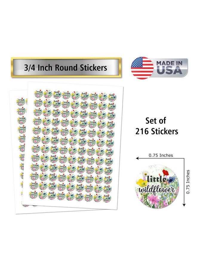 RokAPary 216 Wildflower Kisses Labels for Baby Shower Or Sprinkle Party, Baby in Bloom Adorable Stickers, Blooming Sweet Party Decorations for New Moms to Be, Wrappers. Made in USA - Image 2