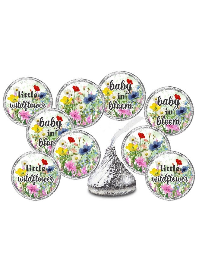 RokAPary 216 Wildflower Kisses Labels for Baby Shower Or Sprinkle Party, Baby in Bloom Adorable Stickers, Blooming Sweet Party Decorations for New Moms to Be, Wrappers. Made in USA - Image 1