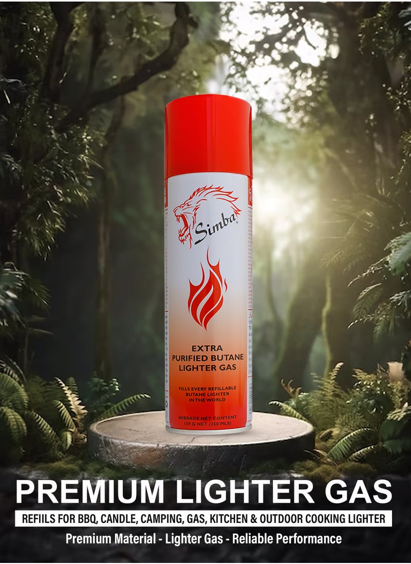 Simba 6-Piece Extra Purified Butane Lighter Gas 250ml  - Image 4