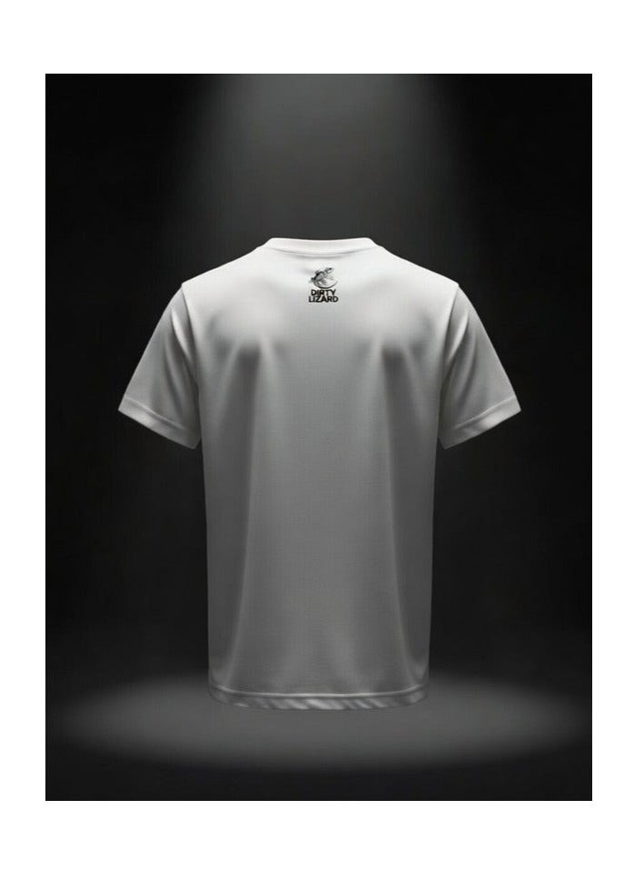 Dirty Lizard White printed t-shirt with Street wear image 100% cotton 33 - Image 2