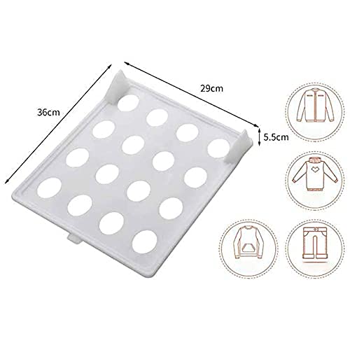 mechdel Cloth Tray Wardrobe Organizer Cabinet Folding Board for Shirts TShirt Jeans Storage Rack Closet Tray Small 10PCS Set Grey - Image 5