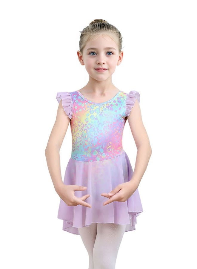 iLover Kids Girls Classic Ruffle Sleeve Tutu kirted Leotard Dress for Dance, Gymnastics and Ballet 5-6 Years - Image 4