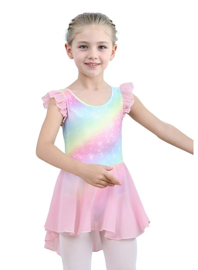 iLover Kids Girls Classic Ruffle Sleeve Tutu kirted Leotard Dress for Dance, Gymnastics and Ballet 5-6 Years - Image 2