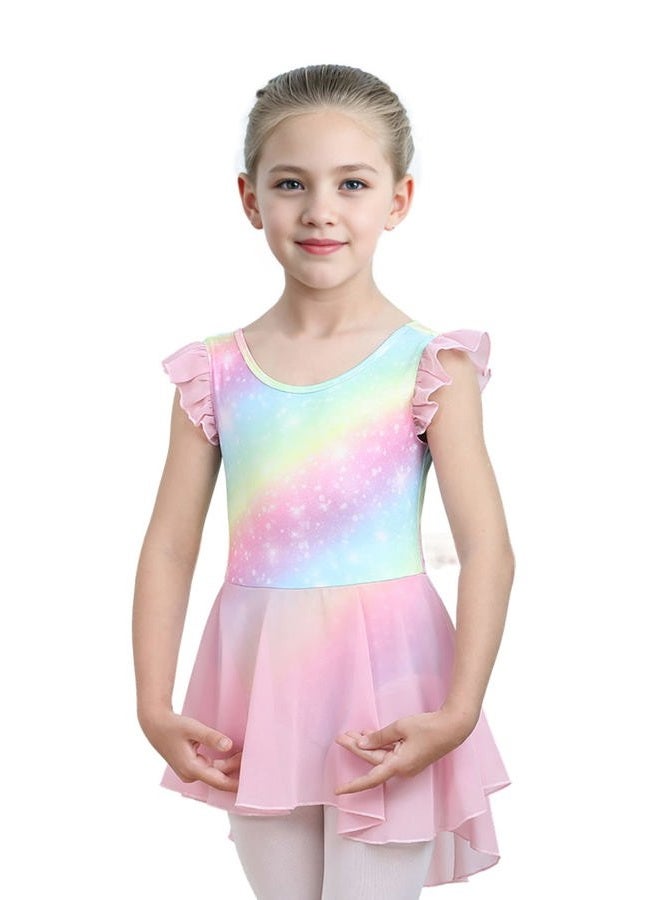 iLover Kids Girls Classic Ruffle Sleeve Tutu kirted Leotard Dress for Dance, Gymnastics and Ballet 5-6 Years - Image 3