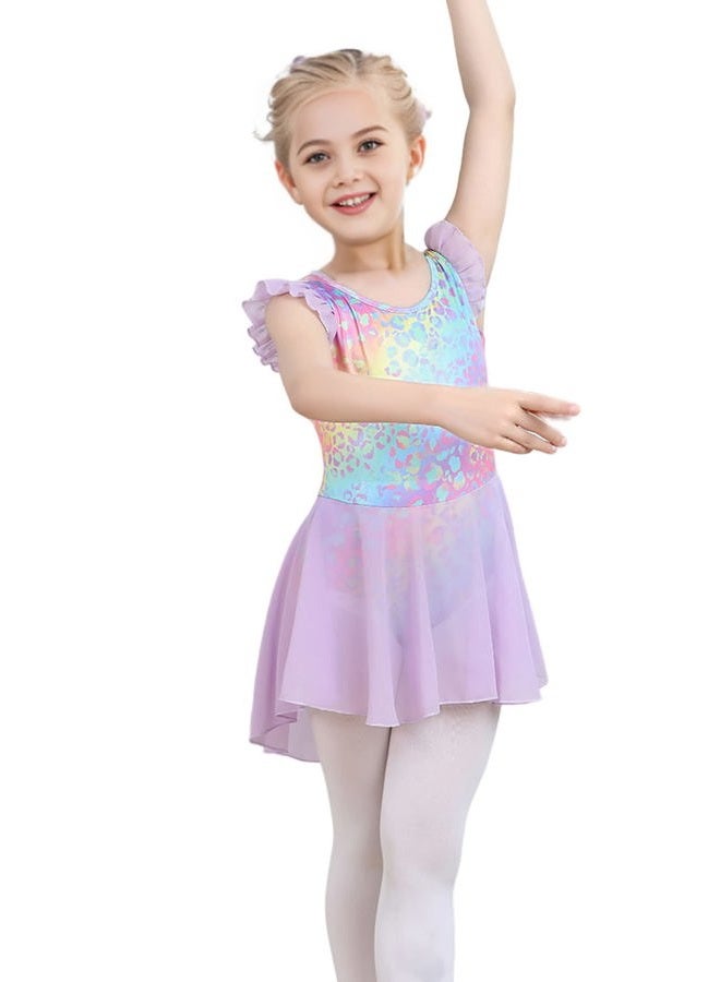 iLover Kids Girls Classic Ruffle Sleeve Tutu kirted Leotard Dress for Dance, Gymnastics and Ballet 5-6 Years - Image 5