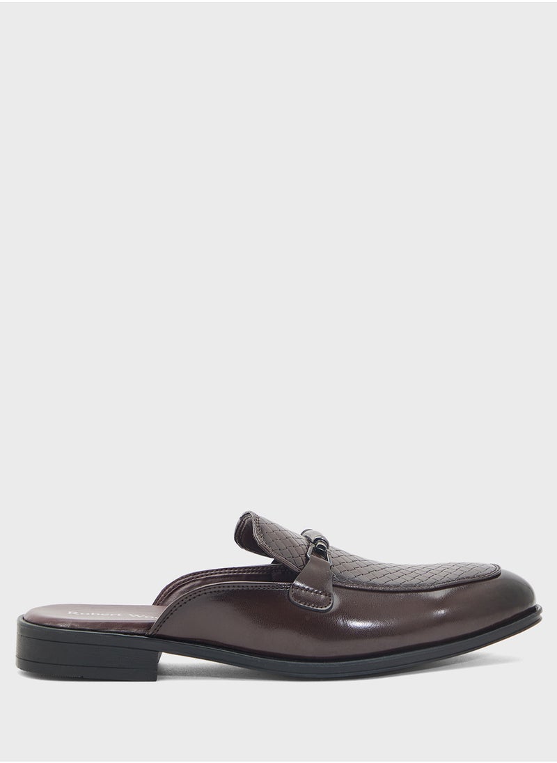 Robert Wood Trim Detail Loafer Mules  - Image 1