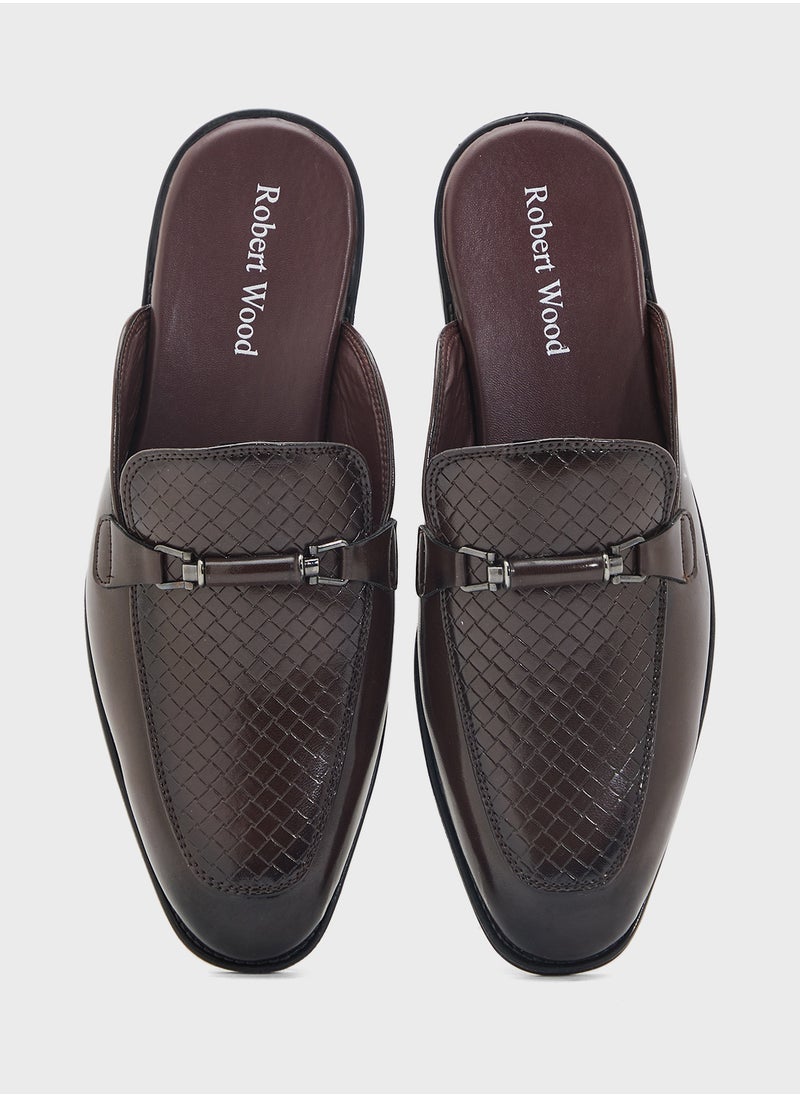 Robert Wood Trim Detail Loafer Mules  - Image 4