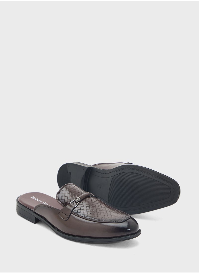 Robert Wood Trim Detail Loafer Mules  - Image 3