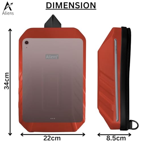 Aliens ABS Hard Shell Sling Bag | 180° Open Crossbody & One Side Shoulder Bag for Mens & Women, Office, Travel & Everyday Mini Backpack for iPad, Tablet, Smartphone,Charger,Headphone,HDD,Camera–Red - Image 5