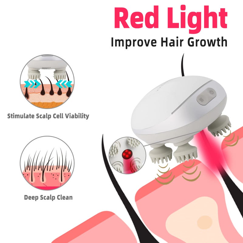MOUNTRAX 5 in 1 Electric Scalp Massager, Portable Heated Head Kneading 88 Massage Nodes, 2 Styles & 3 Speed Modes, Body for Deep Cleansing, Relief, Hair Growth - Image 4