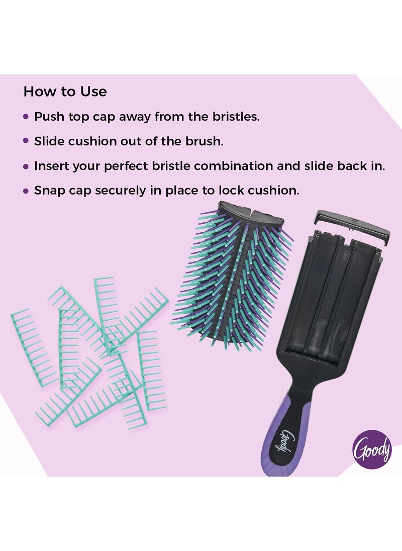 Goody Goody Total Texture Customizable Brush  Detangller Brush with 18 Mix and Match Removable Bristle Rows for Extreme Personalization  Thick and Thin Bristles For All Hair Types  - Image 3