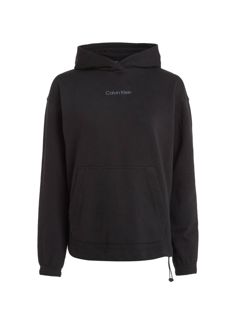 CALVIN KLEIN Calvin Klein Women's Hoody - Long Sleeves - Sportswear - Cotton Sweatshirt, Black