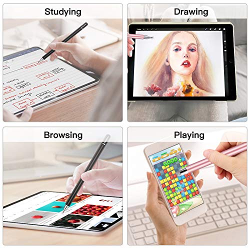 STYLUSHOME Stylus for iPad (2 Pcs), StylusHome Magnetic Disc Universal Stylus Pens Touch Screens for Apple/iPhone/Ipad pro/Mini/Air/Android/Microsoft/Surface All Capacitive Touch Screens - Black/Rose Gold - Image 5