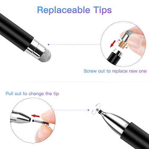 STYLUSHOME Stylus for iPad (2 Pcs), StylusHome Magnetic Disc Universal Stylus Pens Touch Screens for Apple/iPhone/Ipad pro/Mini/Air/Android/Microsoft/Surface All Capacitive Touch Screens - Black/Rose Gold - Image 3
