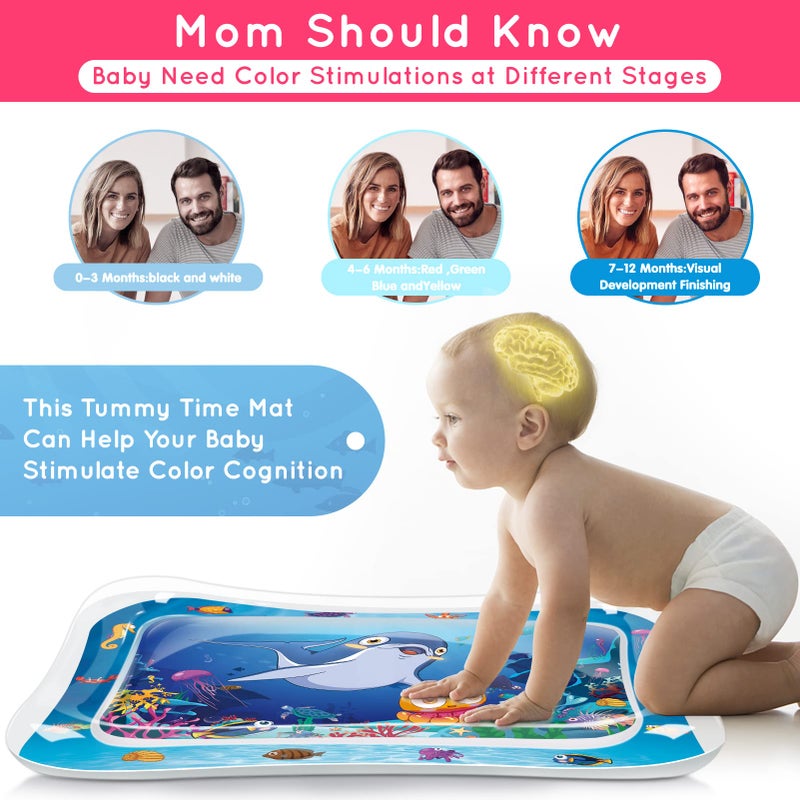 Infinno Tummy Time Mat Sensory Water Mat for Babies, Baby Toys for 3 6 9 12 Months Boys and Girls, Great Gift Idea of Baby Stuffsâ€¦ - Image 3