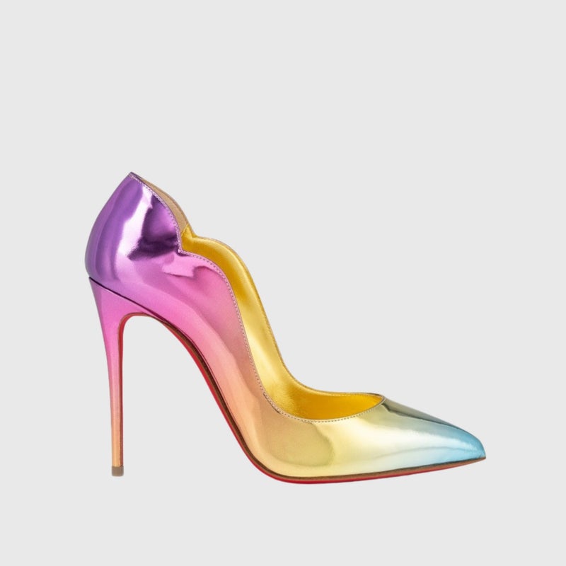 2025 Spring New Red Sole Pointed Toe Stiletto Pumps Banquet Ultra High Heels Elegant Gradient High Heels For Export - Image 2