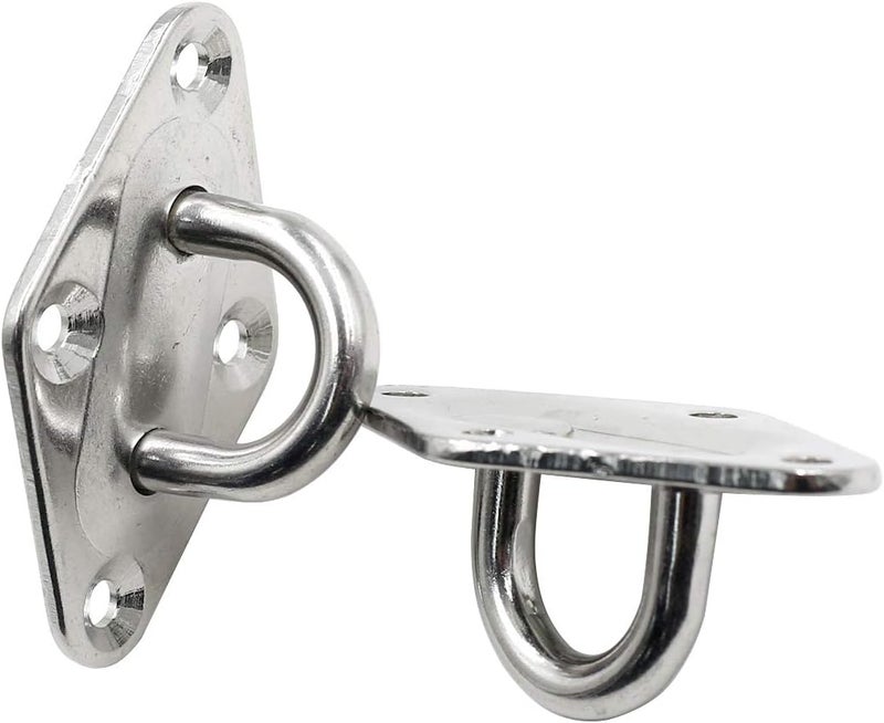 Hxchen 10Pcs M6 Heavy Duty Pad Eye Plate Staple Ring Hook Loop U-Shaped Sail Shade Hardware, 304 Stainless Steel Wall Ceiling Hammock Hooks Hange (Diamond) - Image 4