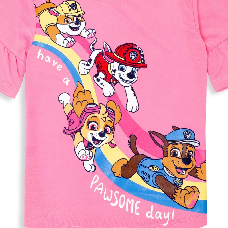 Paw Patrol Chase Rubble Skye Marshall Toddler Girls T-Shirt Legging Pink/Blue 4T - Image 5