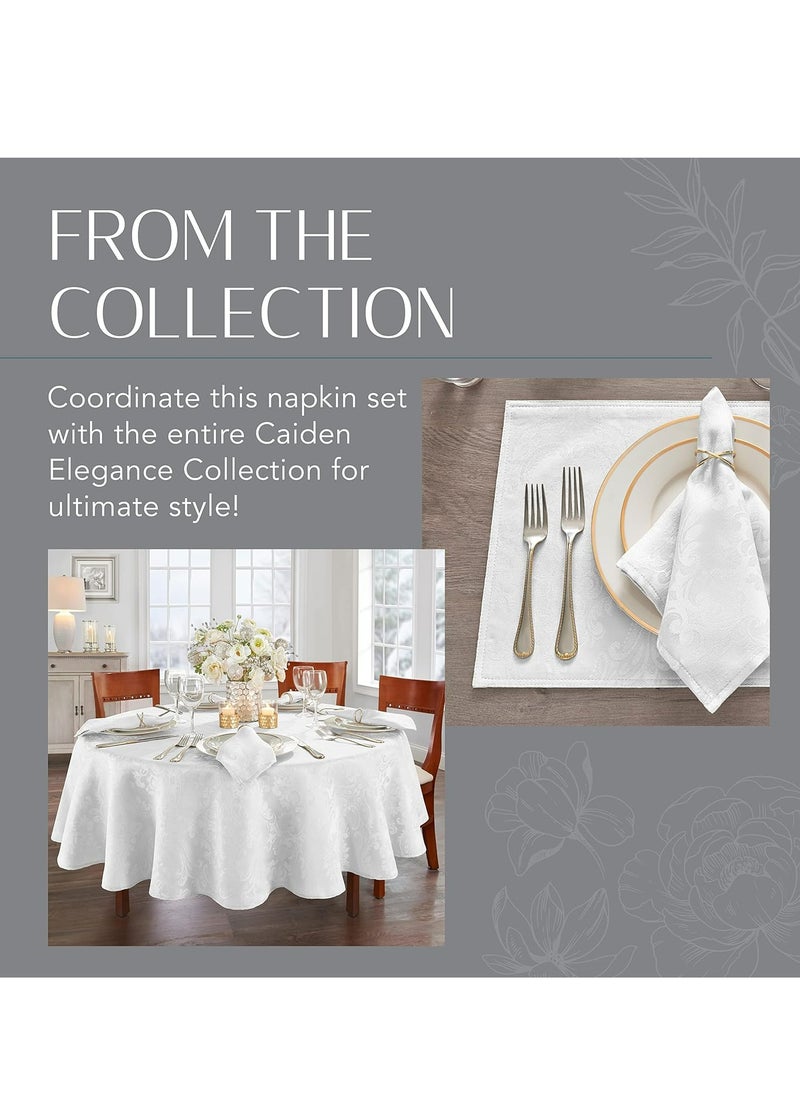 GROWSTEADY White Table Fabric Napkins Handkerchief Wedding  - Image 3